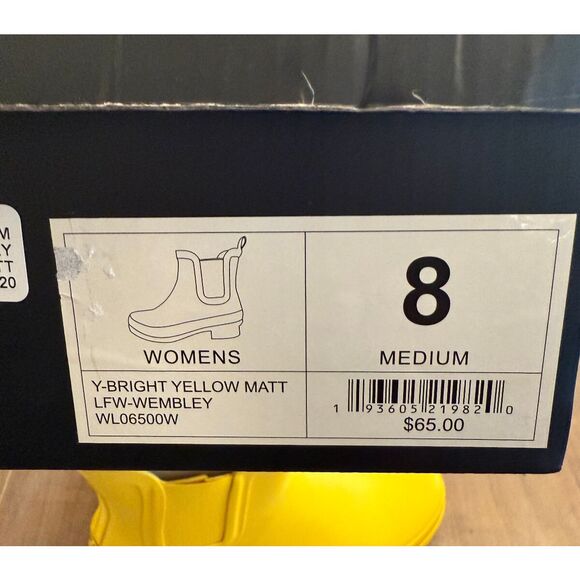 London Fog Women’s Rain Boots Wembley Yellow Waterproof Size 8 NEW - Picture 4 of 4